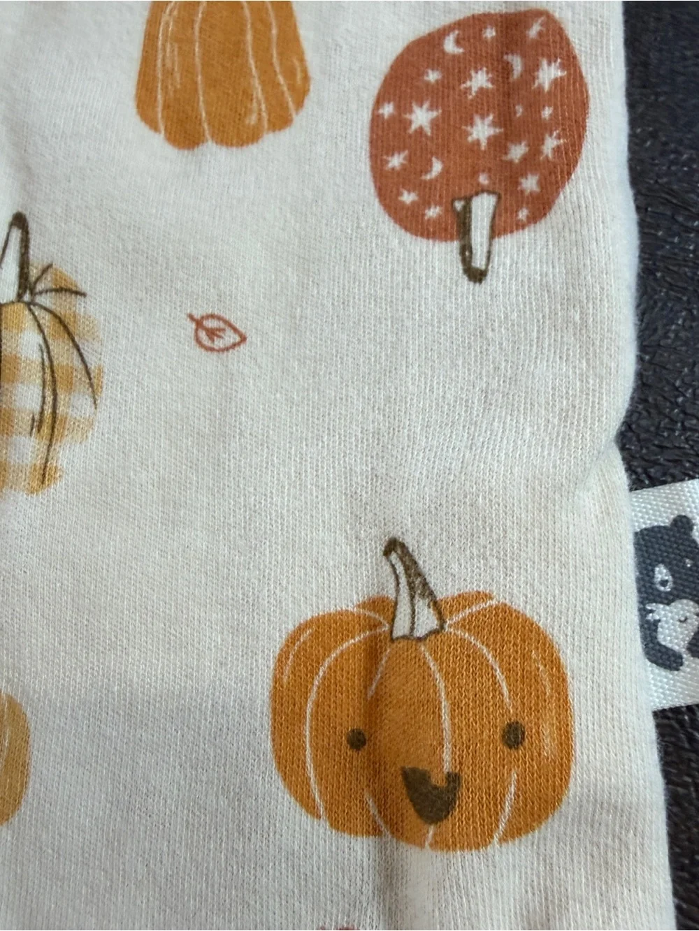 Rabbit & Bear Snap Baby Bodysuits - Pumpkins White and Tan Sz 3-6M